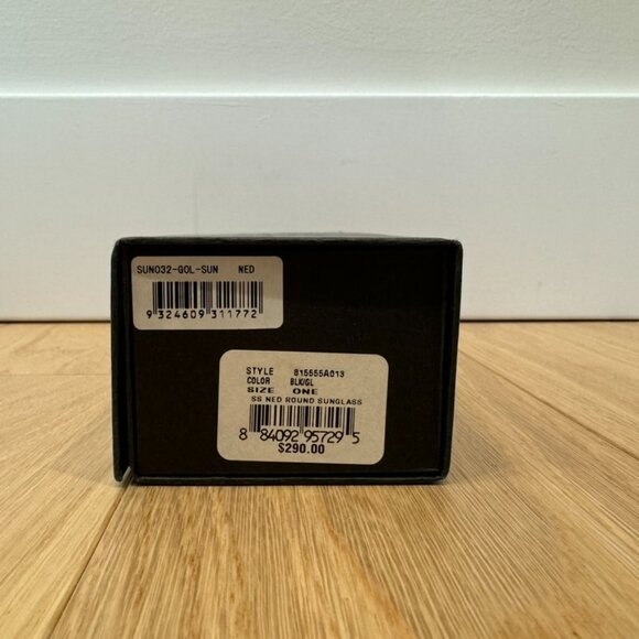 Sunday Somewhere Ned Round Sunglasses Black & Gold NEW - Picture 8 of 8